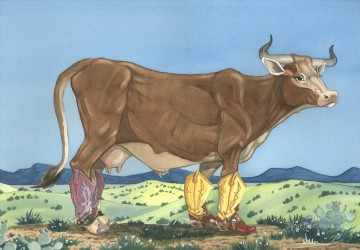  bétail peinture à l’huile - bovins 06